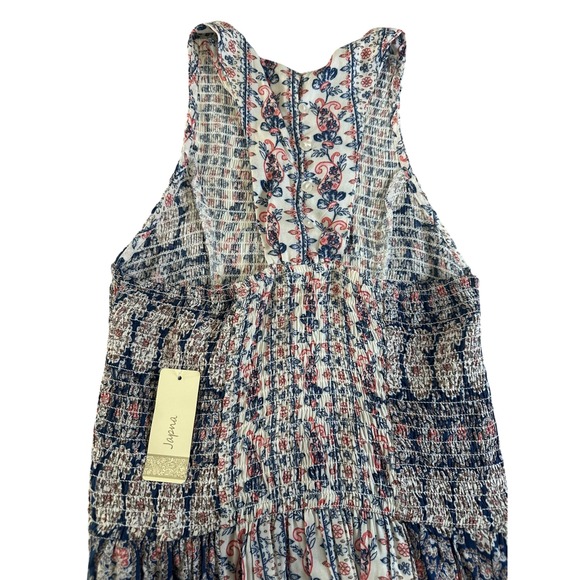 Paisley Cottagecore Prairie Romantic Shirring Maxi Dress Fairy Sz L Razorback - Picture 5 of 7